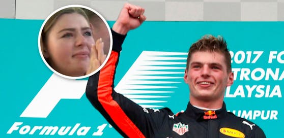 Max Verstappen jubelt über den Sieg - während seine Schwester Victoria in der Box dicke Träne vergießt.