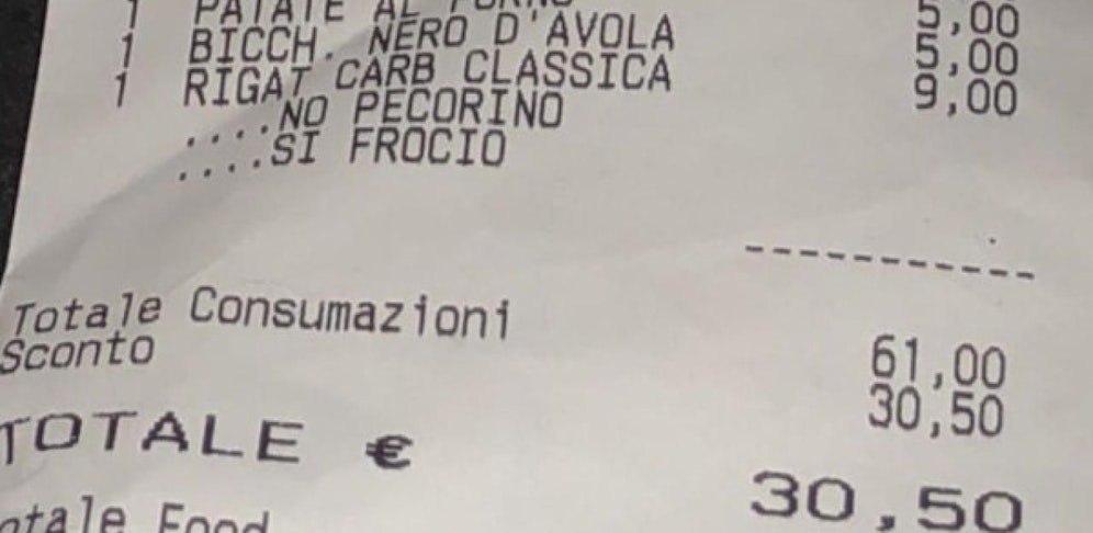 Die Quittung eines Restaurants in Rom löste einen Shitstorm aus.