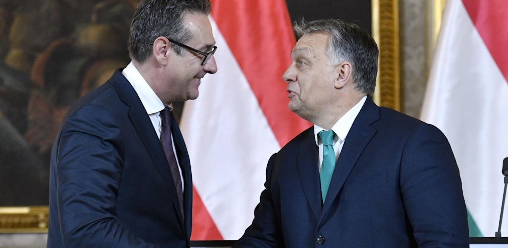 Der ungarische Premierminister Viktor Orban und Vizekanzler Heinz-Christian Strache treffen sich am Montag in Budapest.