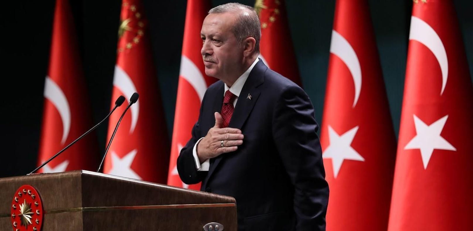 Präsident Tayyip Erdogan bei einer Rede am Samstag in Ankara.