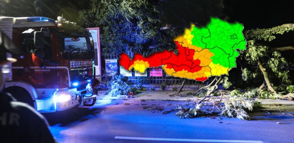 Unwetter-Gefahr in Österreich extrem hoch - vor allem im Westen des Landes.