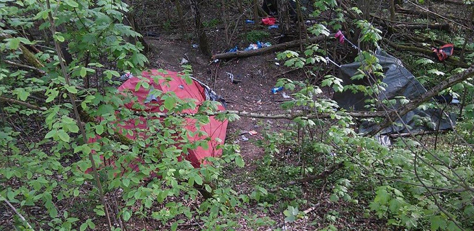 Ein illegales Zeltlager im Bereich der Freinbergstraße wurde geräumt.