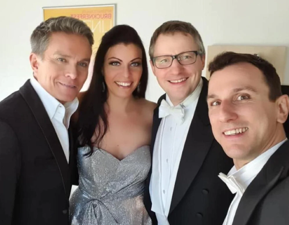Alfons Haider, Kerstin Turnheim, Matthäus Schmidlechner, Martin Achrainer beim Neujahrskonzert in Linz. 