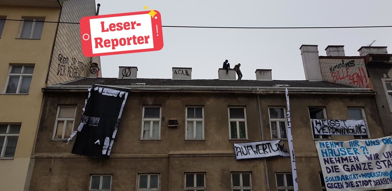 Heute.at - Hausbesetzung: Aktivisten bewarfen Polizei mit Eiern