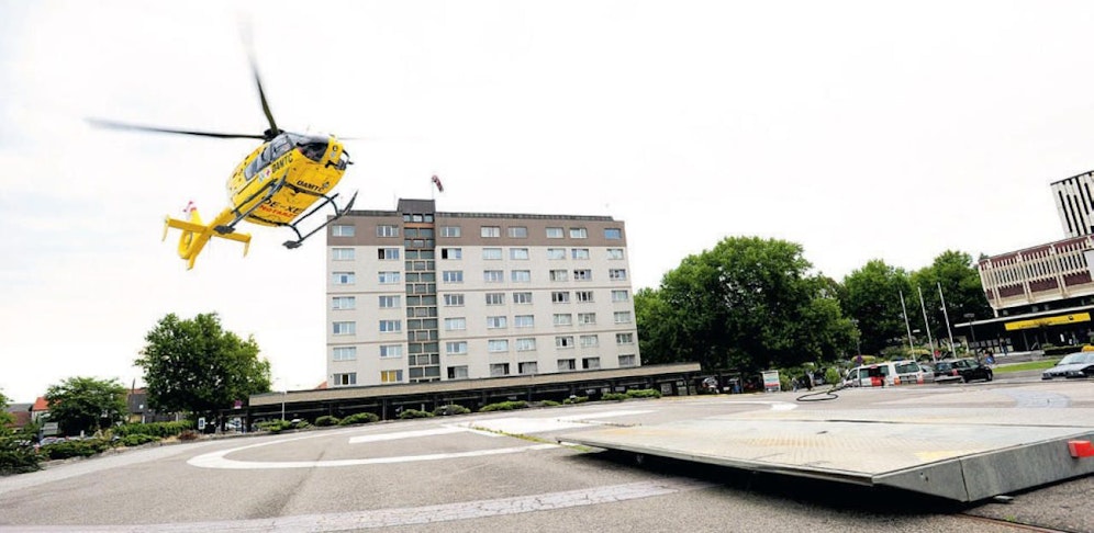 Der "Christophorus 2" hob ab, um den Notarzt möglichst schnell zur frischgebackenen Mama zu bringen.
