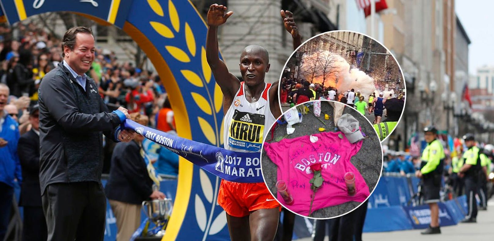 Der Boston Marathon 2017 brachte jede Menge strahlende Sieger. Doch die Erinnerungen an den Anschlag 2013 waren allgegenwärtig - nur bei Adidas nicht. 