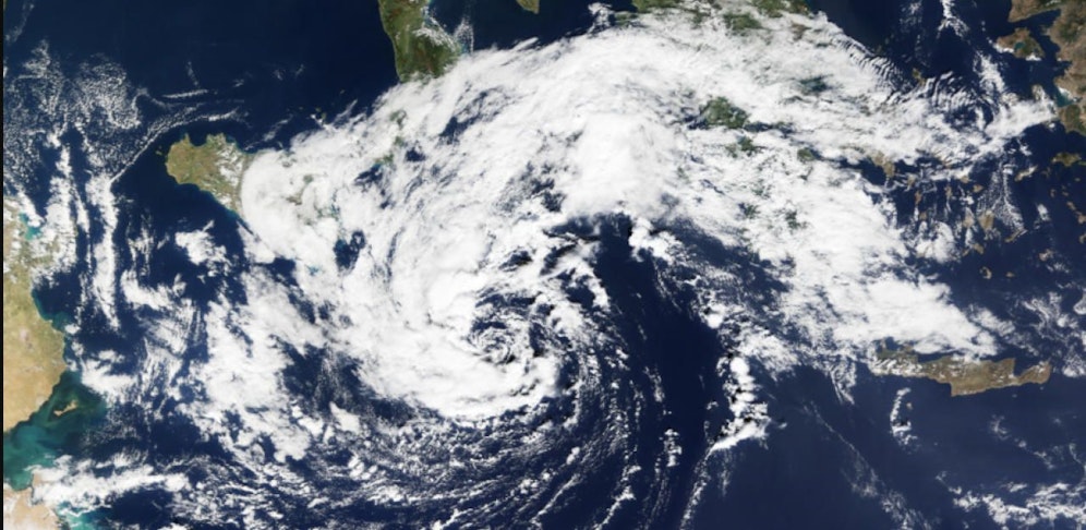 Über Italien und Griechenland braut sich ein Medicane zusammen.