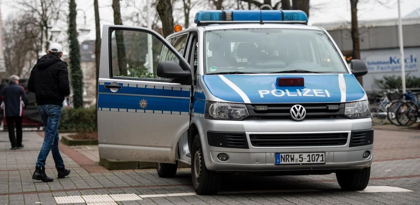 Ein Polizeiauto in Bad Oeynhausen, Deutschland. Symbolbild