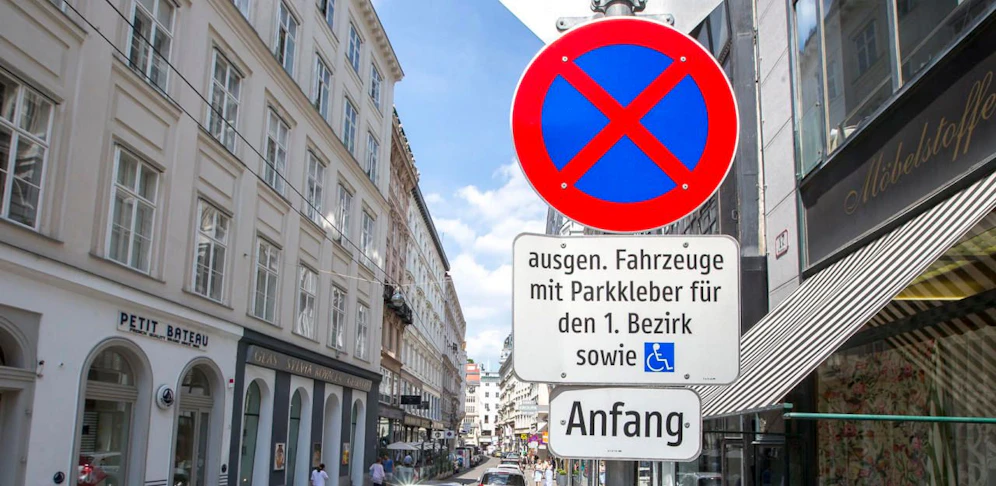 Anrainerparkzone im 1. Bezirk.