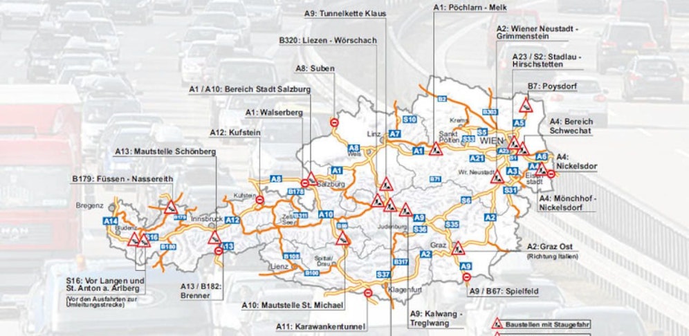 Hier kommt es am Wochenende in Österreich zu Verkehrsbehinderungen