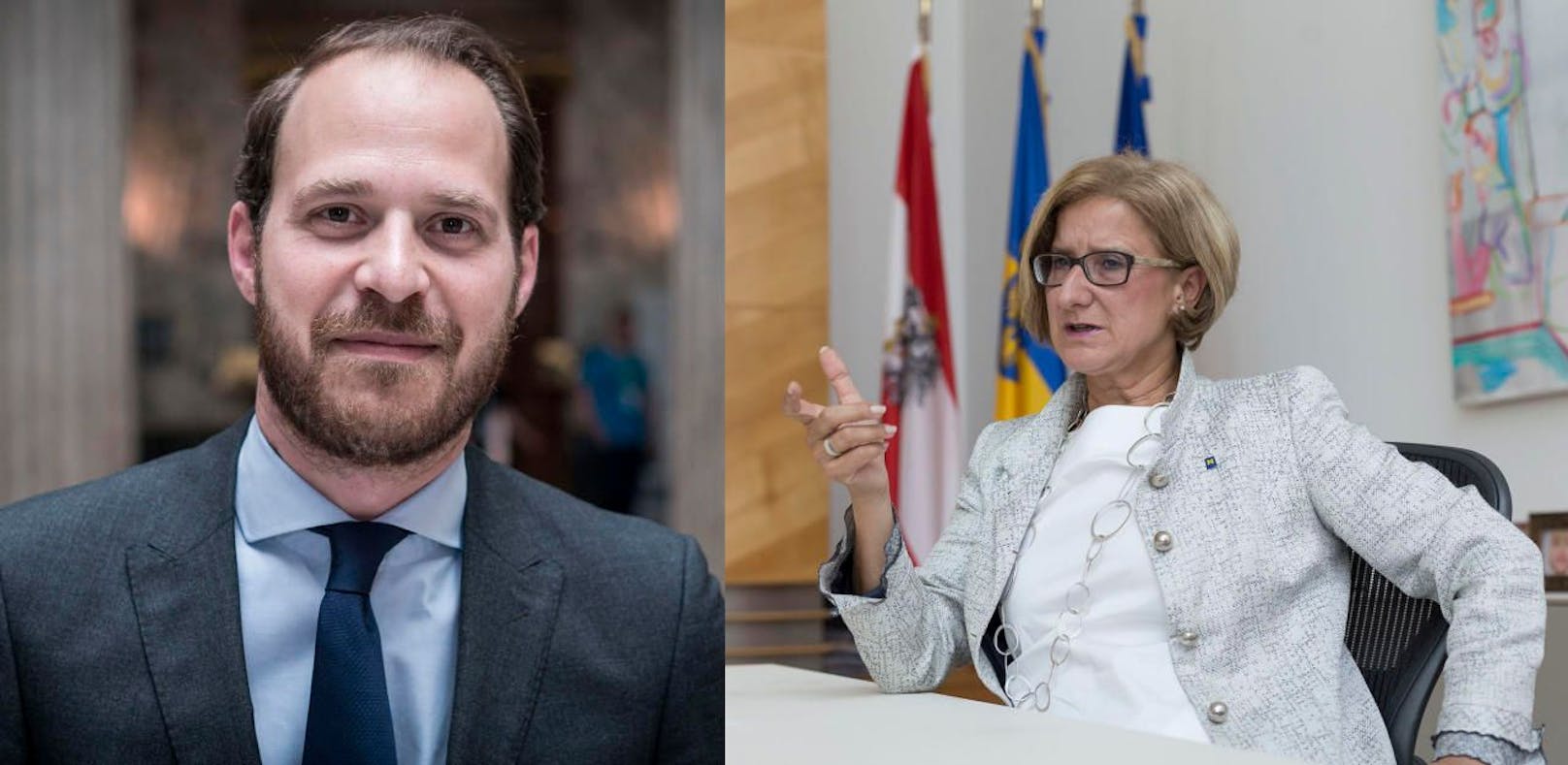 Niki Scherak, stellvertretender Bundesvorsitzender der Neos kritisiert NÖ-Landeshauptfrau Johanna Mikl-Leitner.