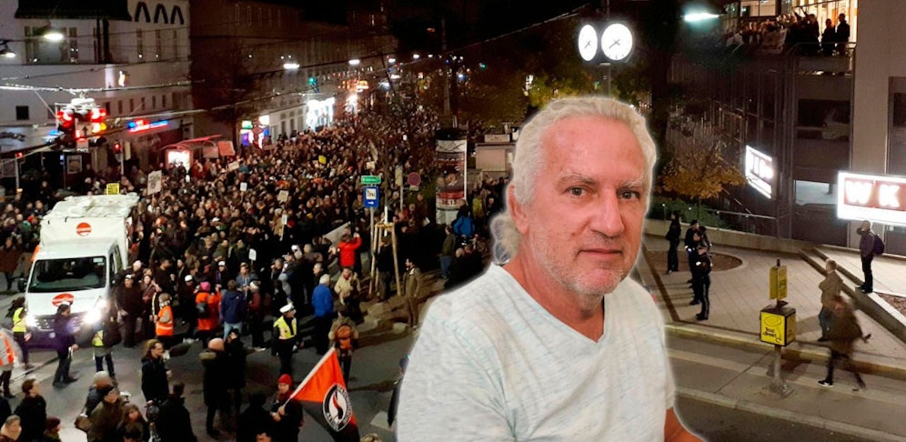 Initiator Harald Giefing von den "St. Pöltner Gutmenschen" holt die Donnerstags-Demo bald in die nö. Landeshauptstadt.