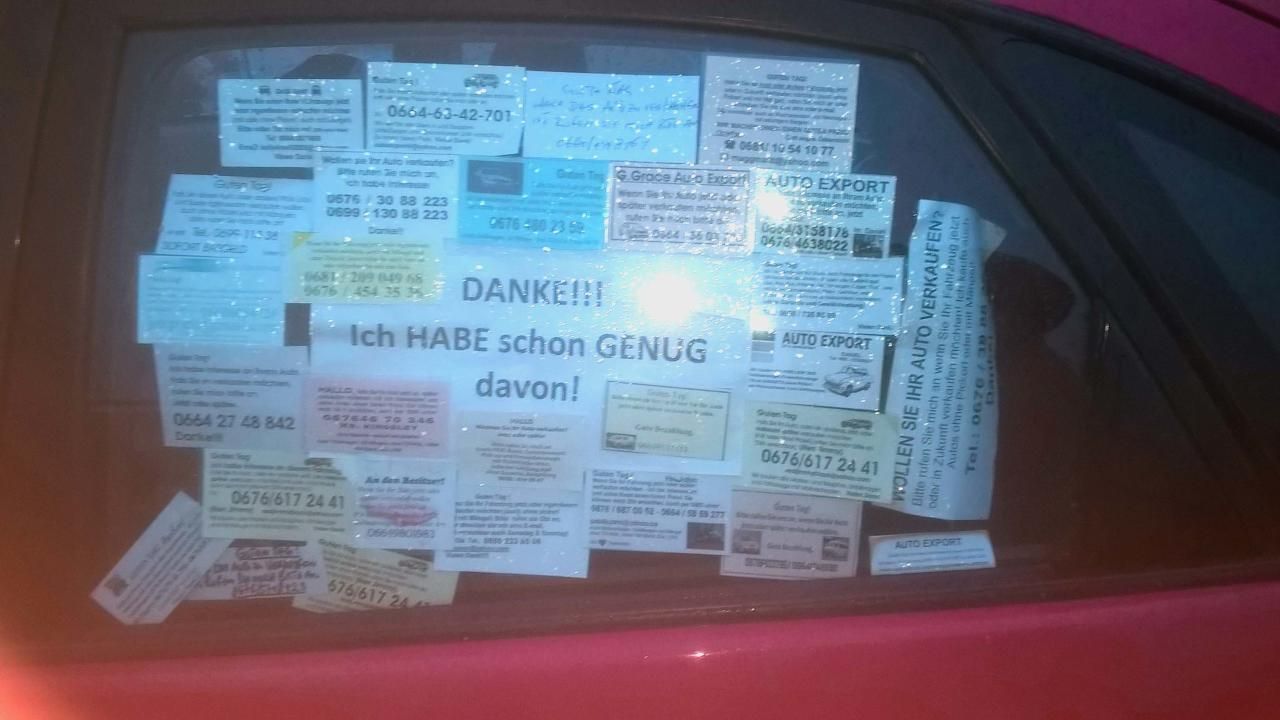 Heute.at - Ärger über Autokärtchen: Hab schon genug davon