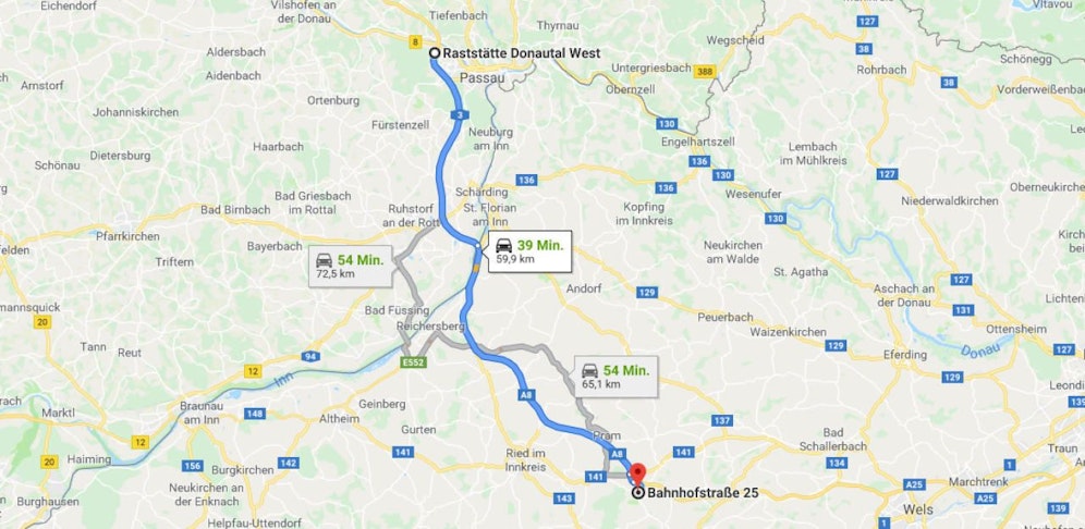 Von Passau bis nach Weibern ging die Amokfahrt des Iraners.