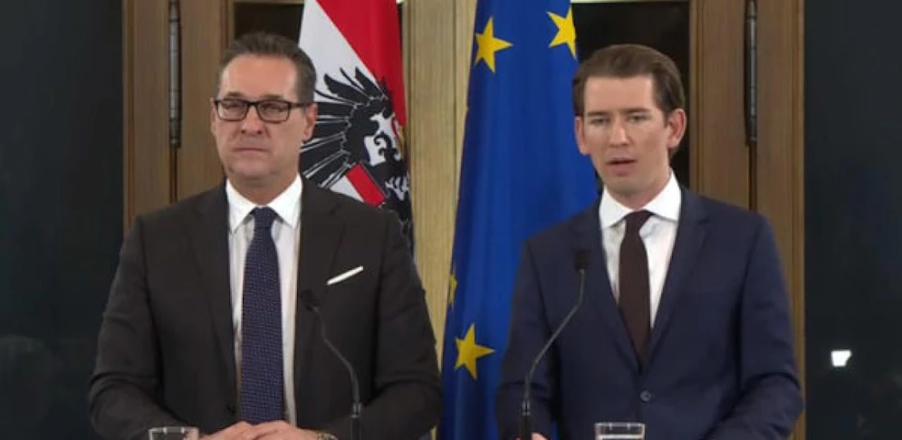 Strache und Kurz bei der Pressekonferenz