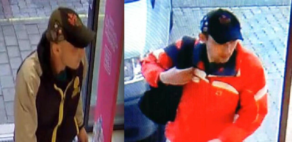 Die Polizei fahndet nach diesen beiden Verdächtigen.