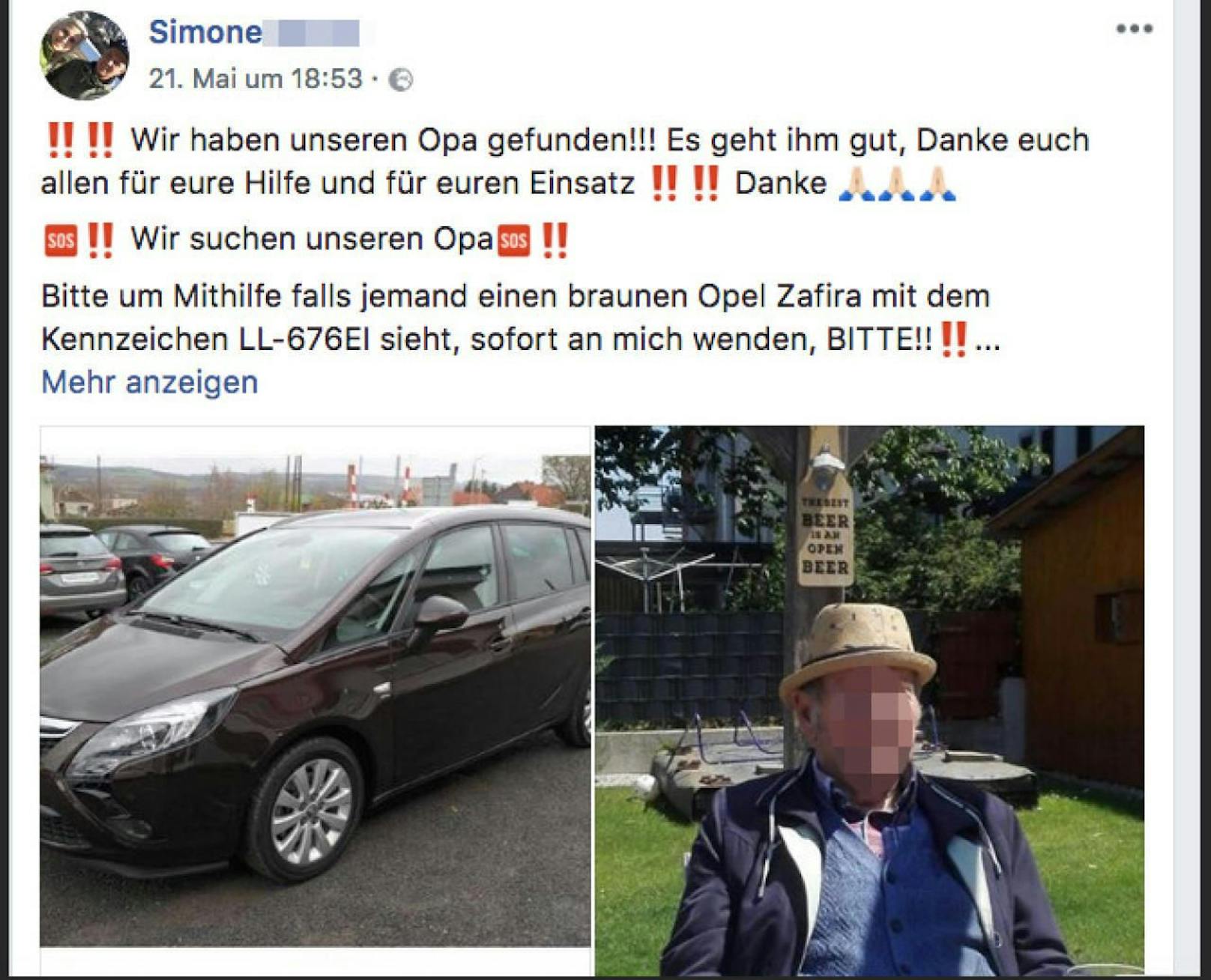 Vermisster Opa (77) wurde in Deutschland gefunden