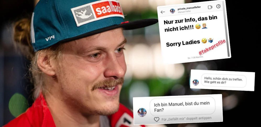 Manuel Feller deckt in seiner Insta-Story ein Fake-Profil auf, über das Fans dreist angeschrieben werden.