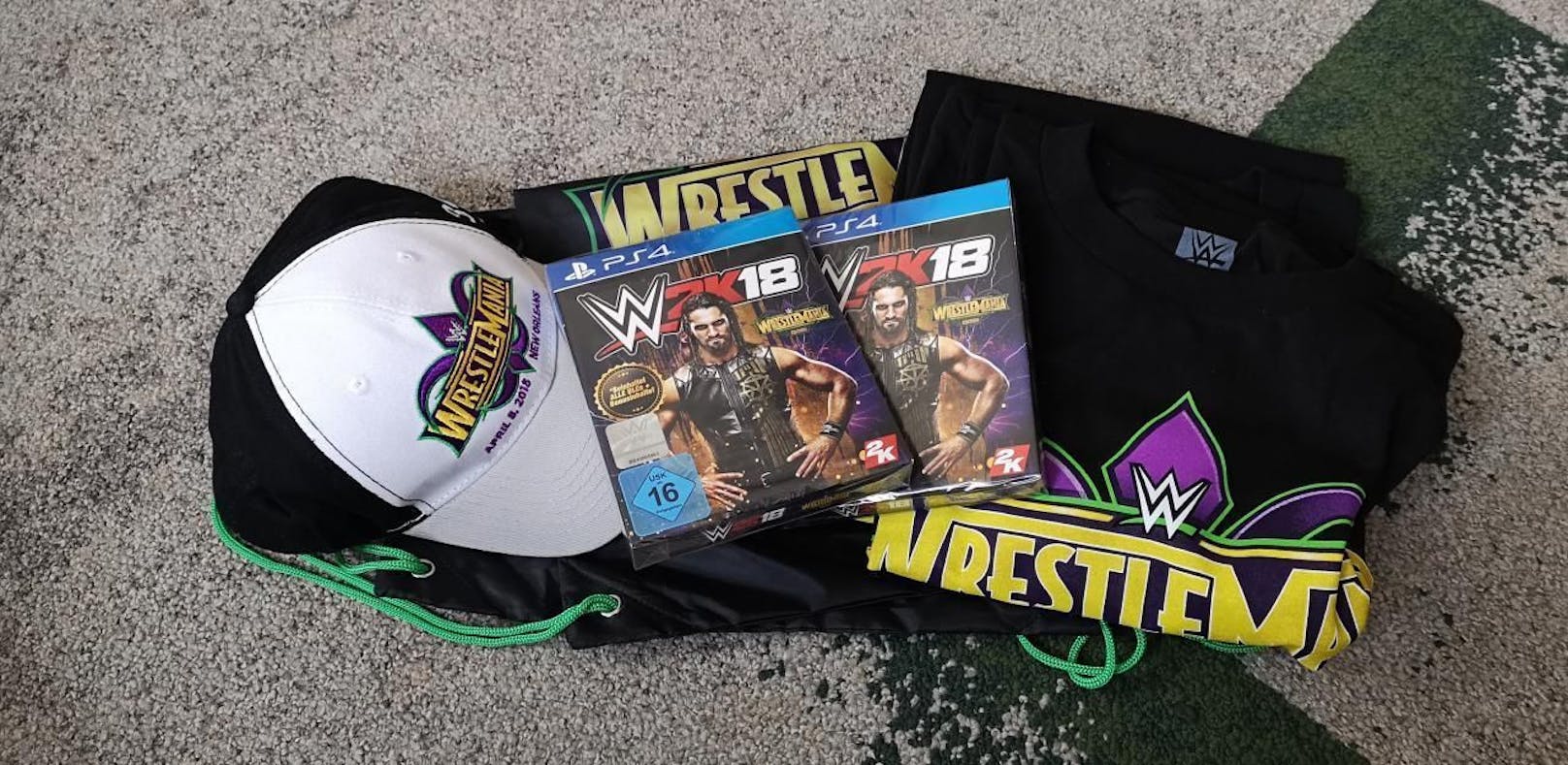 WWE 2K18: WrestleMania Edition Gewinnspiel-Pakete.