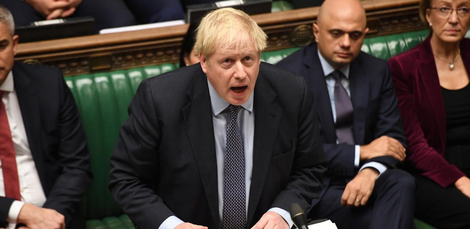 Premier Boris Johnson bei einer Debatte im britischen Parlament.