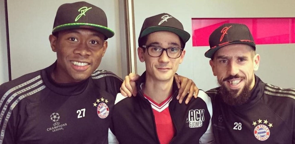 Davis Alaba, Designer Philipp Neugebauer und Franck Ribéry.