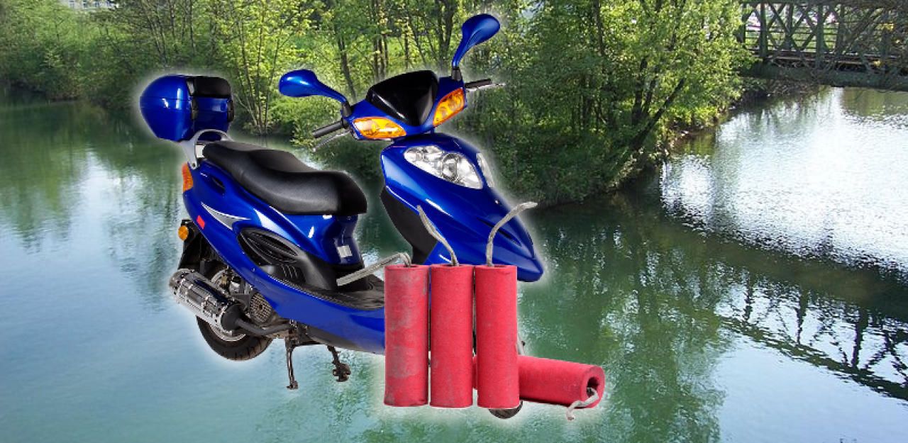 Heute.at - Burschen warfen Moped in Fluss und sprengten Rad