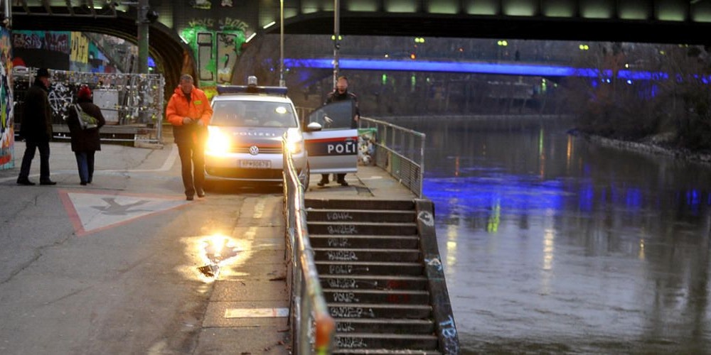 Polizeieinsatz am Donaukanal.