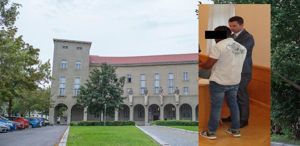 Der Angeklagte mit Anwalt J. Polt