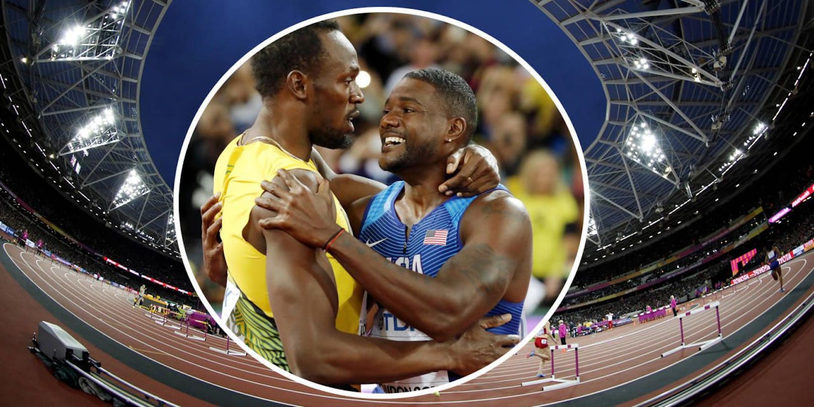 Usain Bolt gratuliert Justin Gatlin  diese Bilder soll es bei der WM nicht mehr geben. 