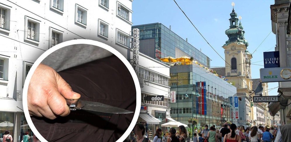 Der 22-Jährige bedrohte auf der Linzer Landstraße mehrere Passanten.