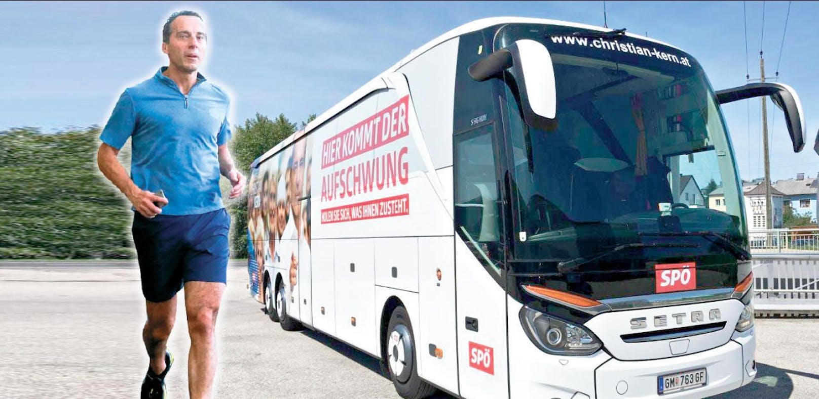 Mit diesem Bus geht Kanzler Christian Kern auf Wahlkampftour