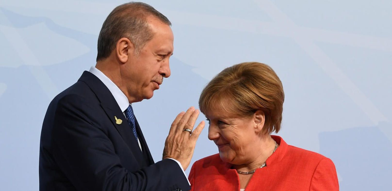Erdogan und die deutsche Kanzlerin Angela Merkel bei G20-Gipfel in Hamburg.