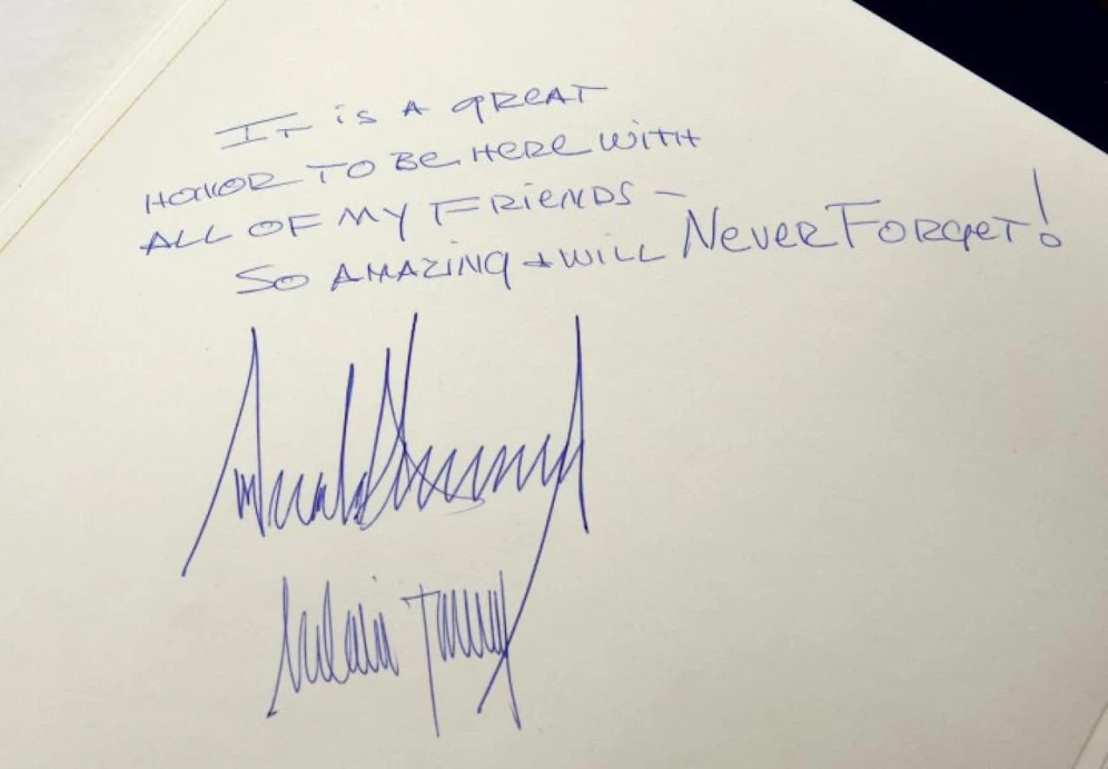 Donald Trumps Eintrag im Gästebuch.