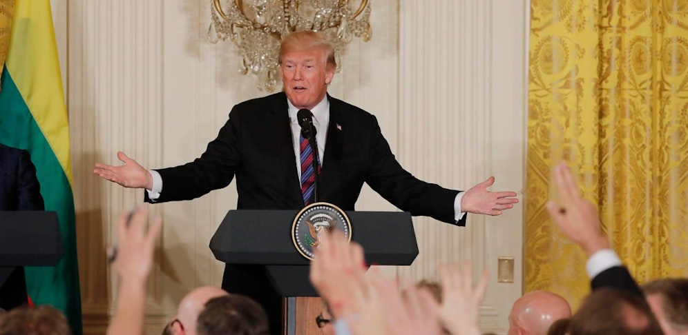 US-Präsident Donald Trump bei einer Pressekonferenz