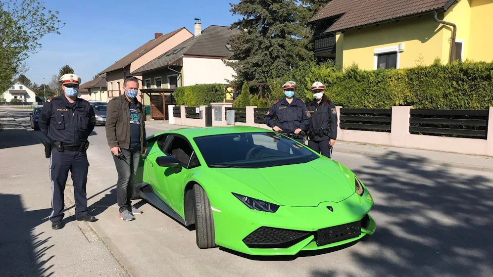 Die Beamten stellten den Lamborghini Huracan sicher.