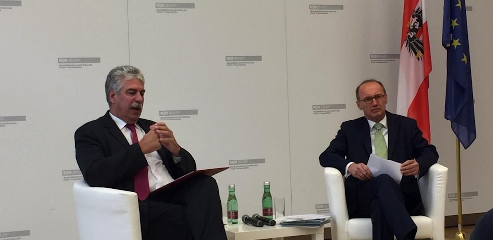 Finanzminister Hans Jörg Schelling, EU-Abgeordneter Othmar Karas