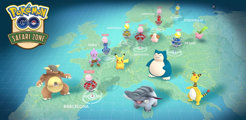 Pokémon Go kündigt "Safari Zonen" an.