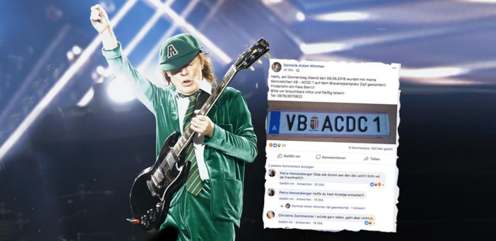 Dem AC/DC-Fan aus Vöcklabruck wurden die Wunsch-Kennzeichen gestohlen.
