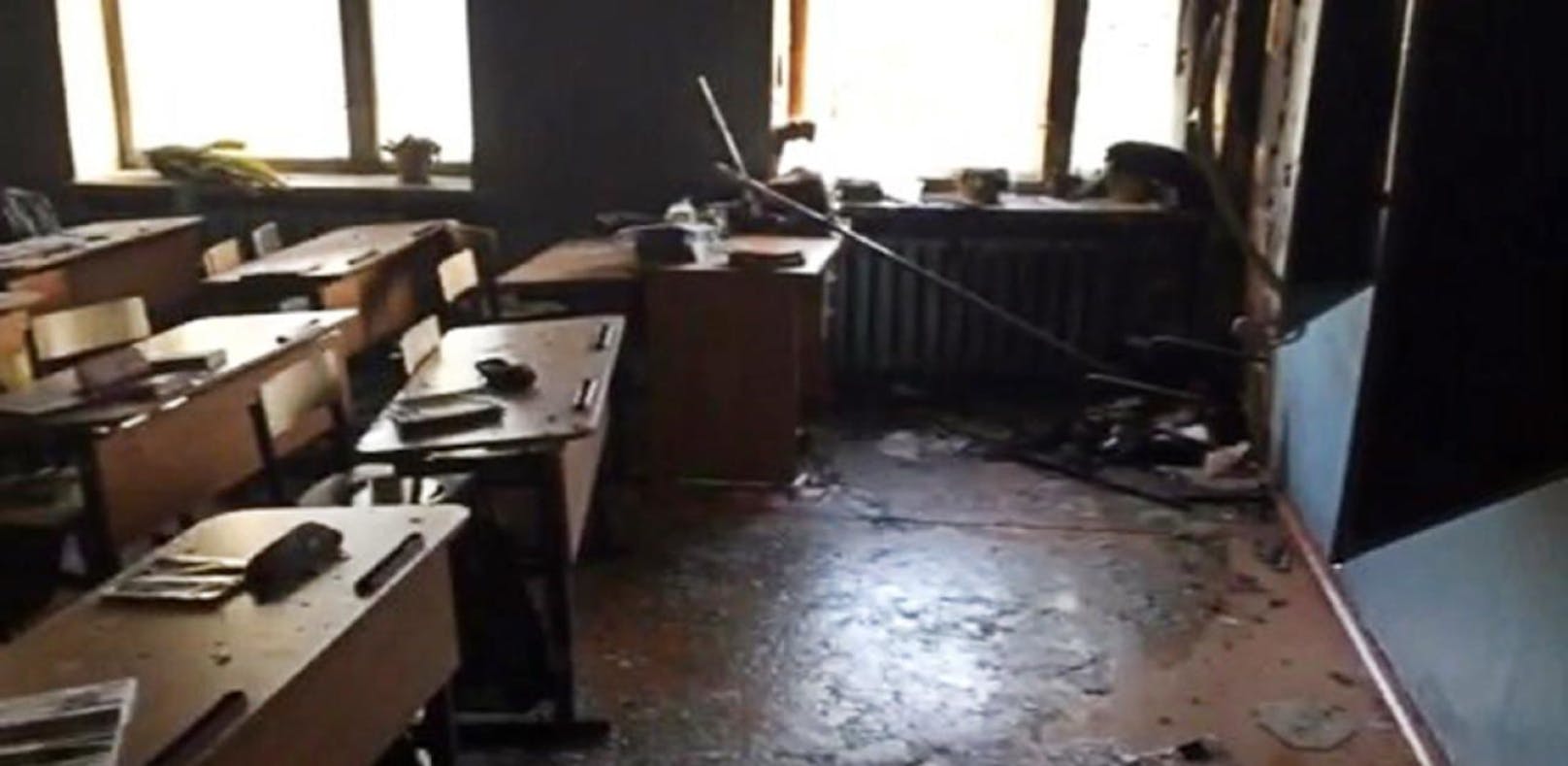 Das Klassenzimmer nach dem Angriff