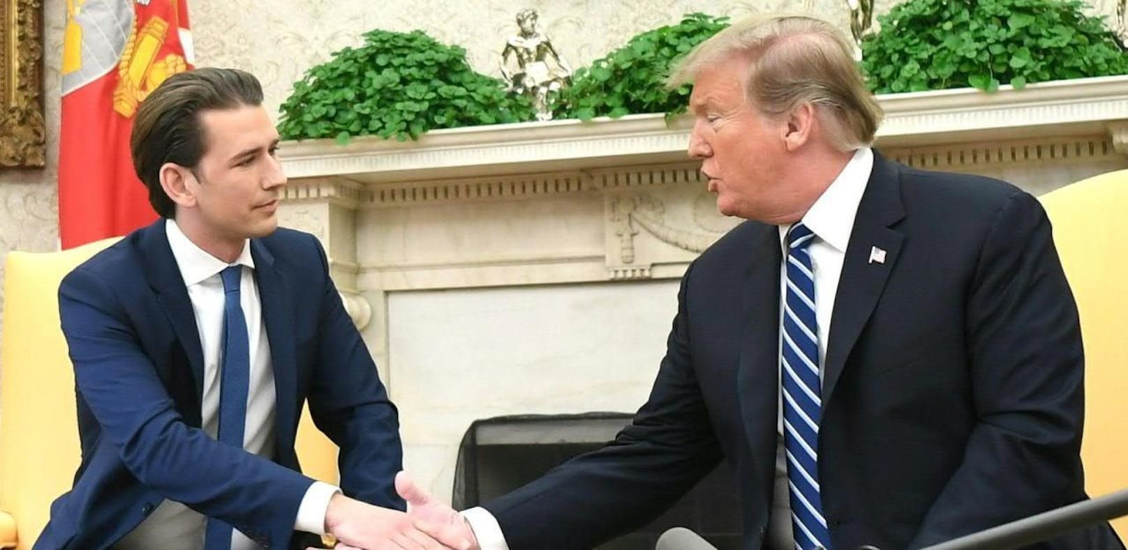 Bundeskanzler Sebastian Kurz (ÖVP) und US-Präsident Donald Trump im Oval Office