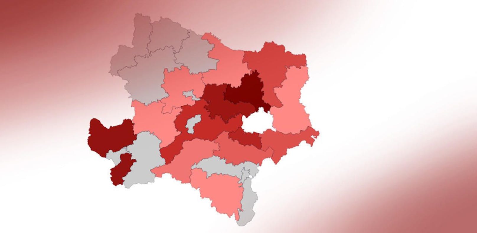 1.863 Fälle gab es Sonntagfrüh in Niederösterreich.
