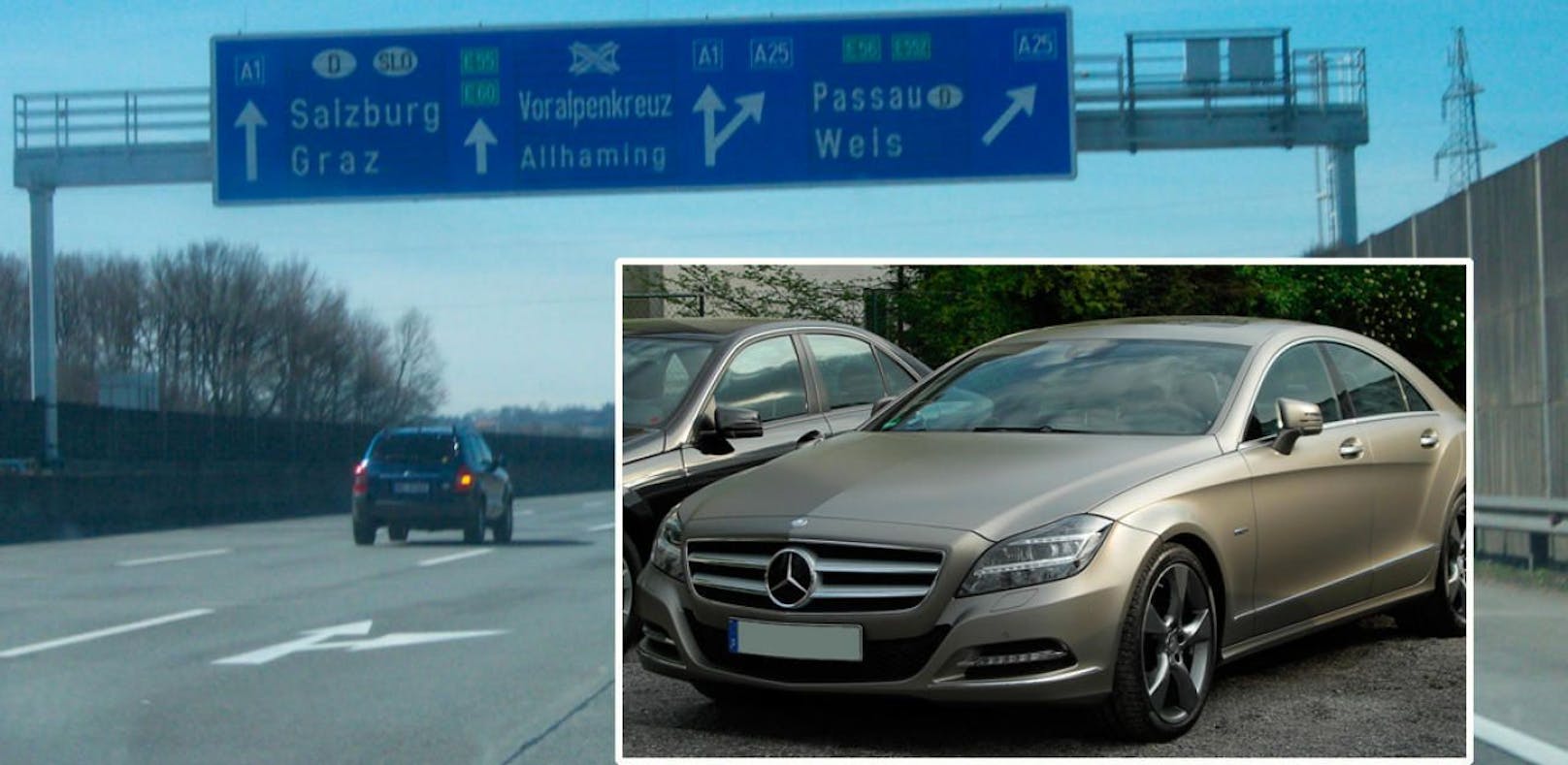 Auf der Autobahn bei Linz wurden die beiden Raser in einem BMW und einem Mercedes (Symbolbild) erwischt.