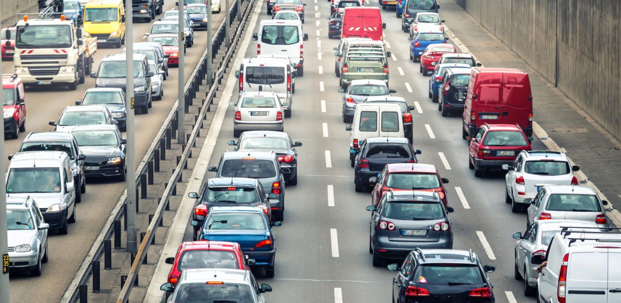 Stau auf der Autobahn.