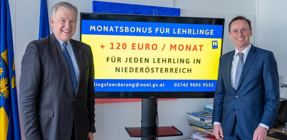 Die beiden Landesräte Martin Eichtiner (l.) und Jochen Danninger (r.).