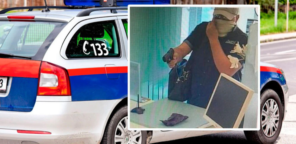 Mit diesem Fahndungsfoto vom Überfall im Juni sucht die Polizei nach dem Täter.