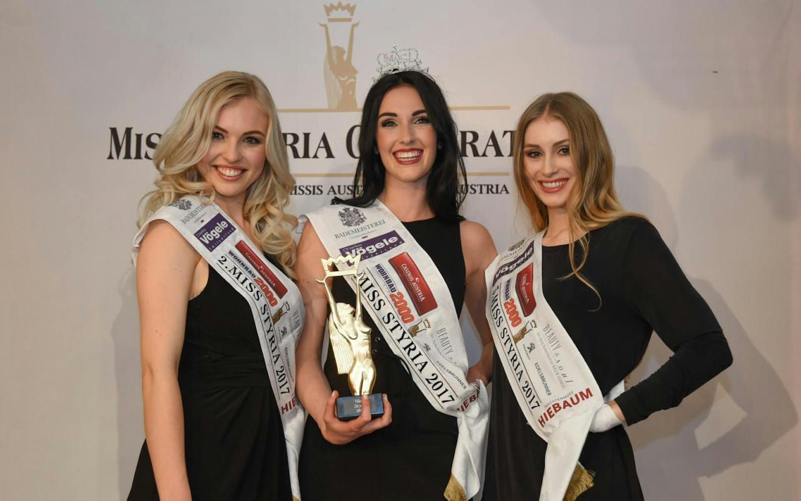 Vize-Miss Magdalena Leitner, Miss Styria 2017 Andrea Jörgler und die Drittplatzierte Sarah Flicker