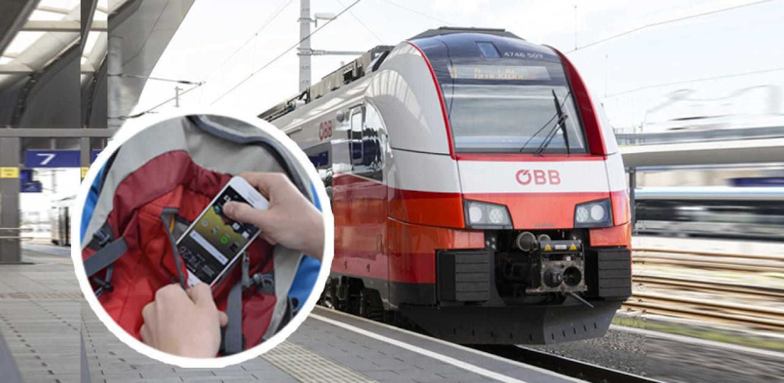 Ein 27-jähriger Rumäne soll einer 27-Jährigen während der Zugfahrt aus dem Rucksack das Handy und 100 Euro gestohlen haben.