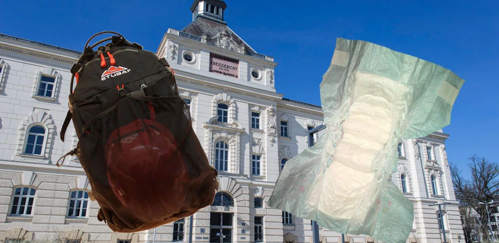 Rucksack voller Windeln - dann gab es Ärger!
