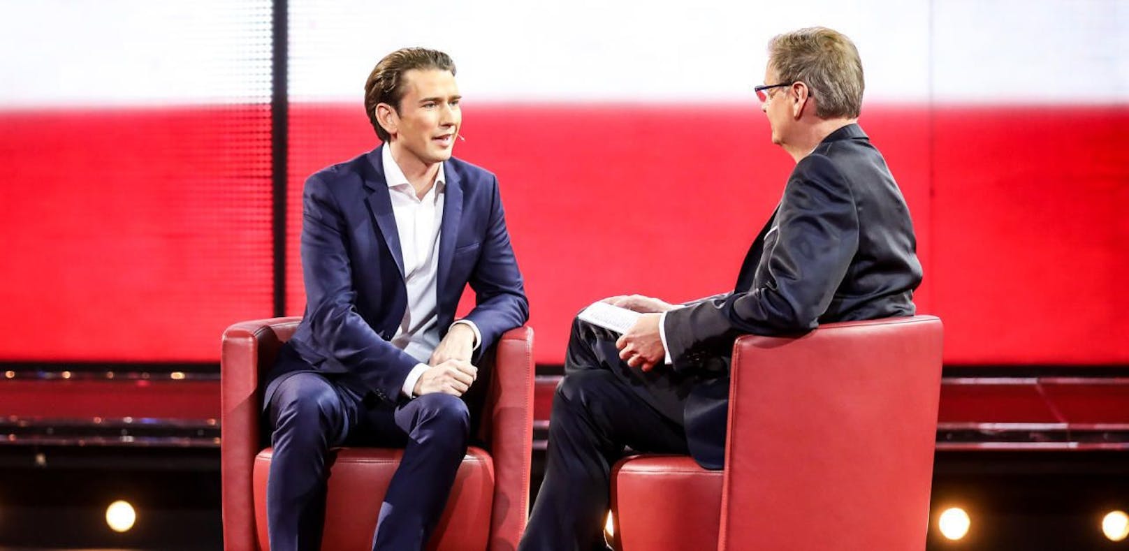 ÖVP-Chef Sebastian Kurz (l.) war bei Günther Jauch in der RTL-Show &quot;Menschen, Bilder, Emotionen&quot; zu Gast.
