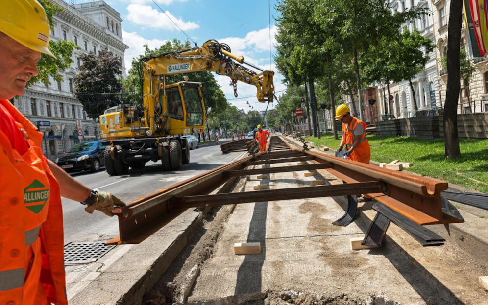 Gleisbauarbeiten am Schottenring, Archivbild.